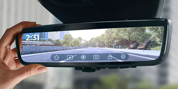 Smart rear view car mirror with touch screen