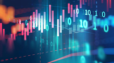 Financial stock market graph on technology abstract