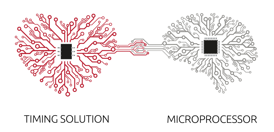 Image: PCB brain connected to the PCB heart