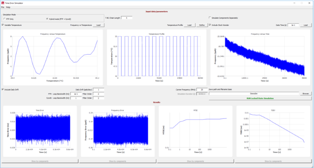 Image: Time error simulator software screenshot