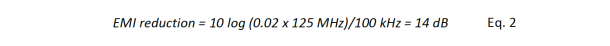 Equation 2 EMI reduction