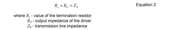 Value of Termination Resistor Equation