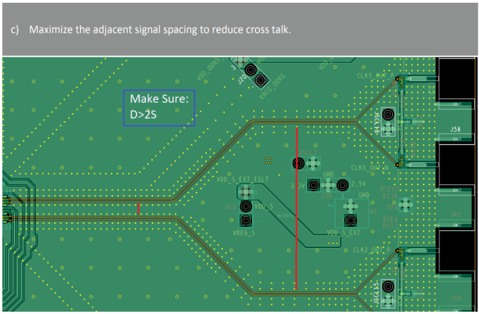 Figure 1. Critical signals should be spaced far apart for cross talk reduction
