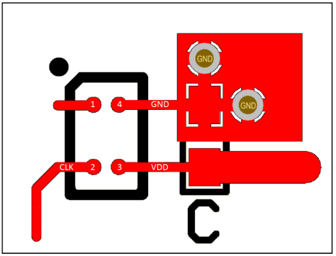 Figure 13: Layout example for 1508 CSP devices