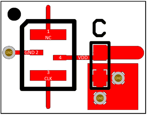 Figure 14: Layout example for 2012(QFN) devices