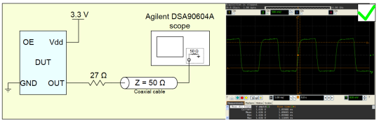 Figure 3.12: Probing with Agilent DSA90604A scope using coaxial cable