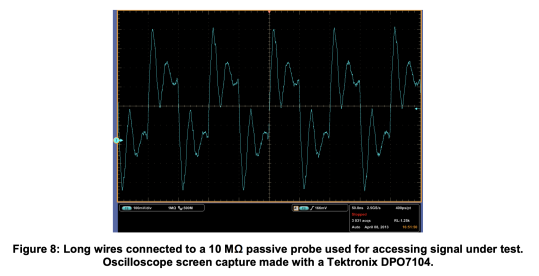 Figure 8 Long wires connected to a passive probe