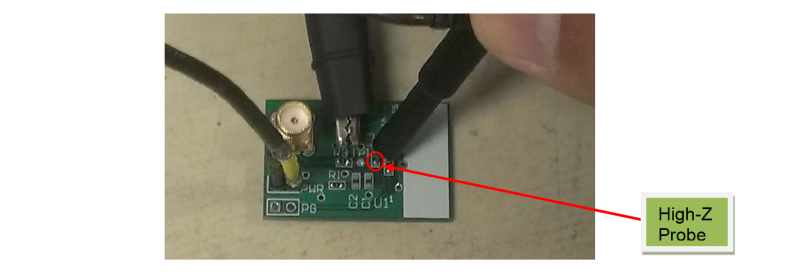 Figure 3: Probing a SiT154x output with a high impedance Tektronix Probe P5050. For information on probing, refer to application note AN10028 [2].