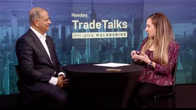 SiTime CEO Rajesh Vashist talks with Jill Malandrino at Nasdaq trade Talks
