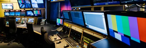 Audio and Video Broadcasting Control Room