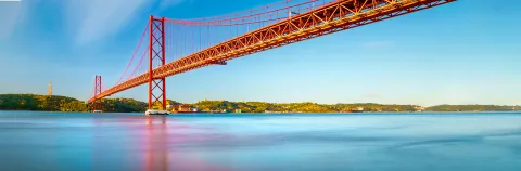 The 25 April bridge (Ponte 25 de Abril) is a steel suspension bridge located in Lisbon, Portugal, crossing the Targus river. It is one of the most famous landmarks of the region.