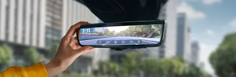 Smart rear view car mirror with touch screen