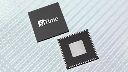 64-pin MEMS Clock on a silicon wafer