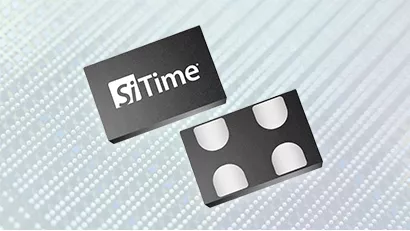 4-pin MEMS Oscillator QFN on a silicon wafer