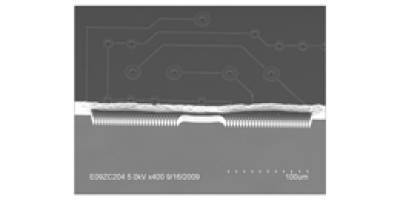 
<span>MEMS kHz Resonator Cross Section (SEM)</span>
