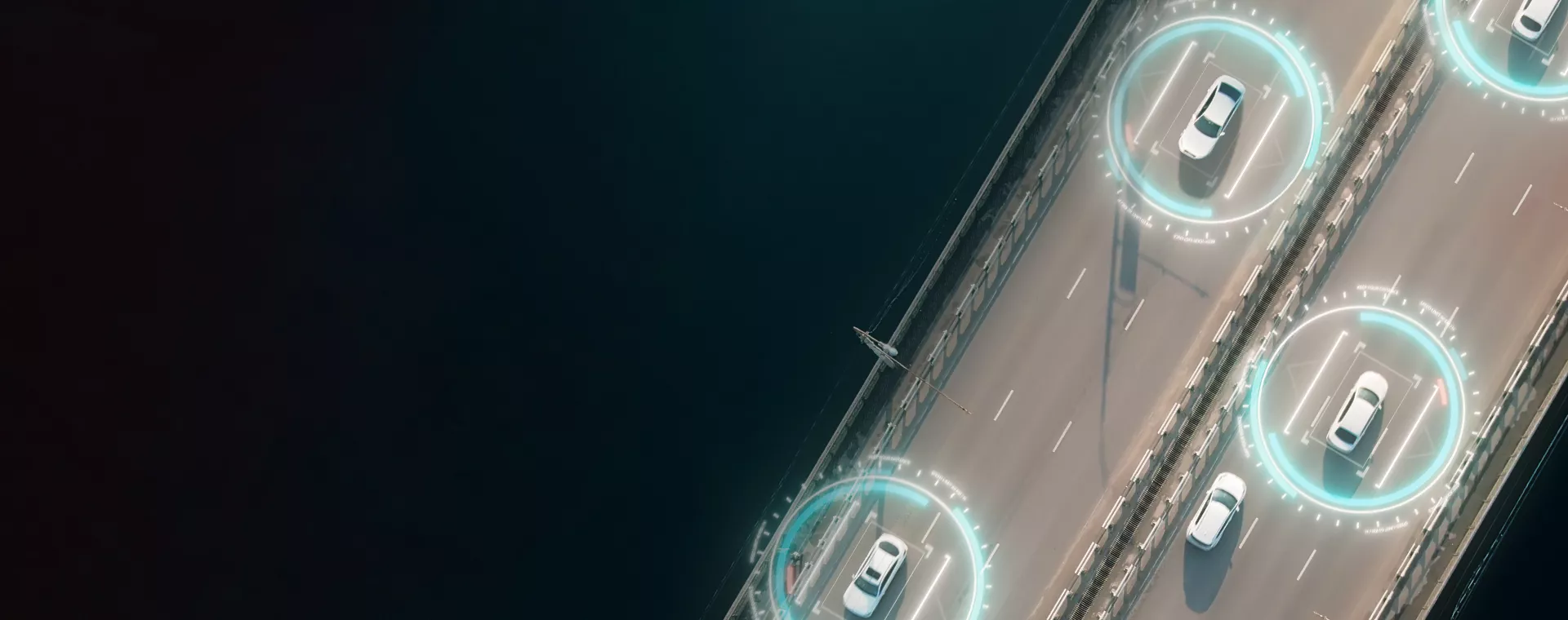 Aerial View Self Driving Autopilot Autonomous Cars