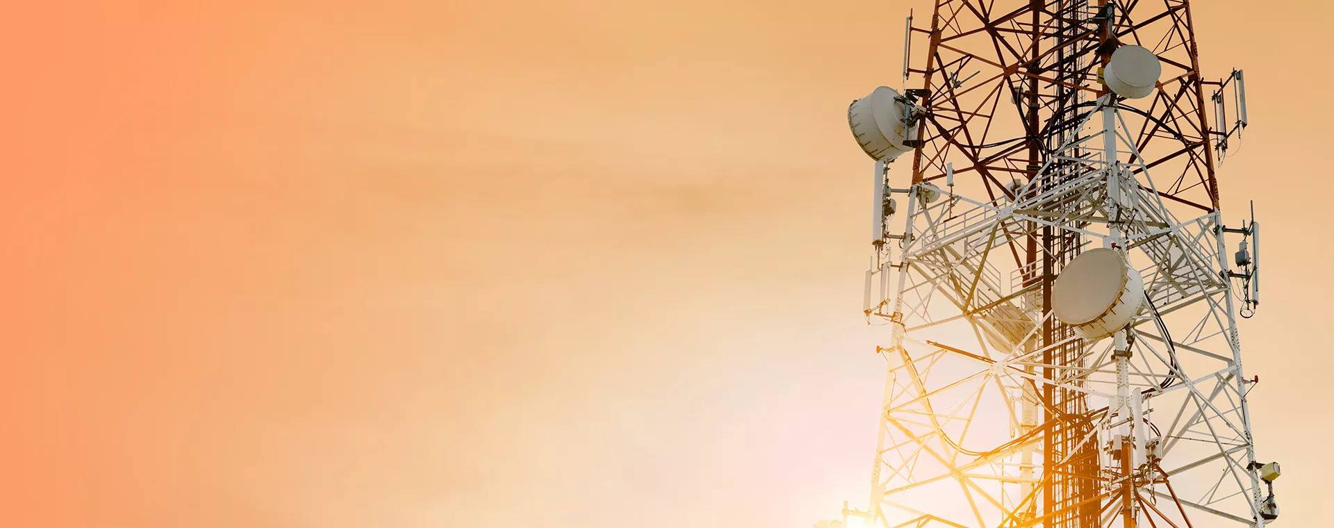 Communication technology network tower in very hot environment