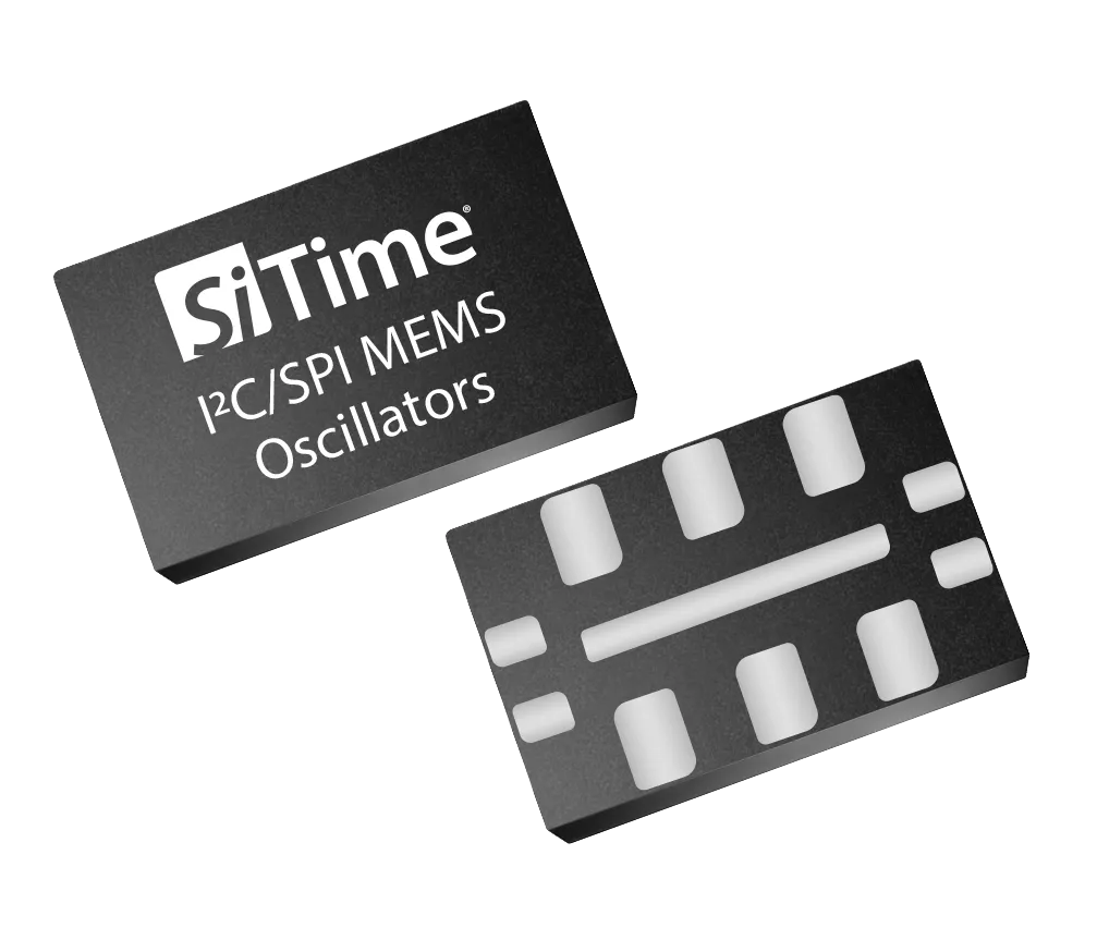 Image: SiT3521 I2C/SPI Programmable Oscillator 10-pin package, top & bottom