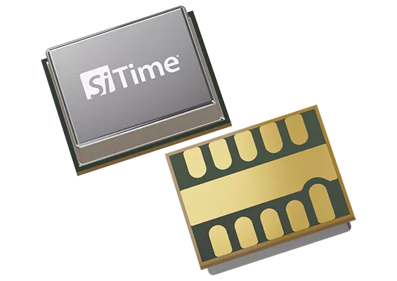 9x7mm MEMS OCXO 10-pin package (top & bottom view)